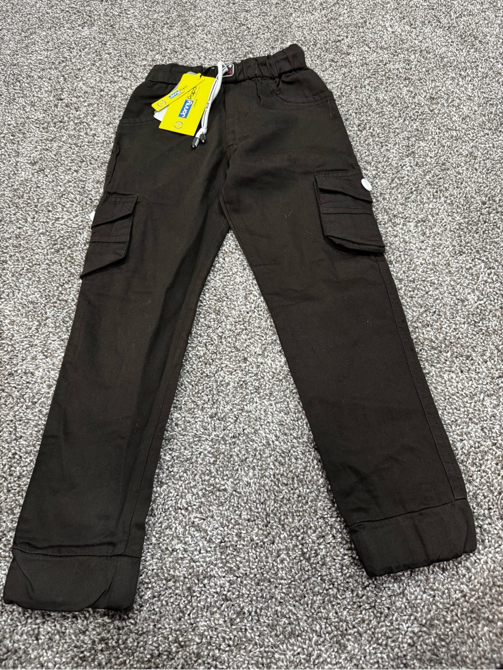 Cotton  Kids Cargo Pants with Elastic Waist